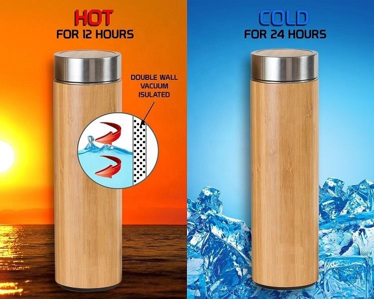 Bamboo Stainless Steel Water Bottle factory
