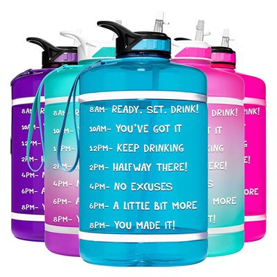 1 Gallon Water Bottle with Time Markings