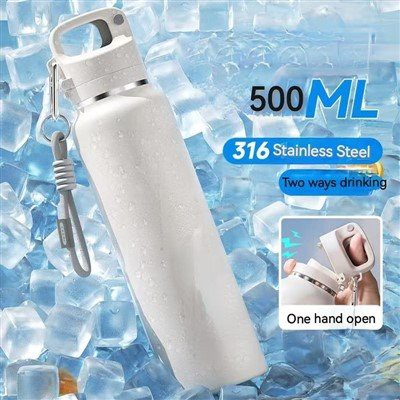 Stainless Steel Insulated Water Bottle with Strap