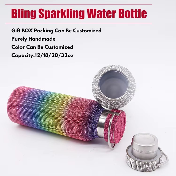 stainless steel water bottle with diamonds